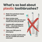 Boar or Horse Hair Bristle Bamboo Plastic Free Toothbrush
