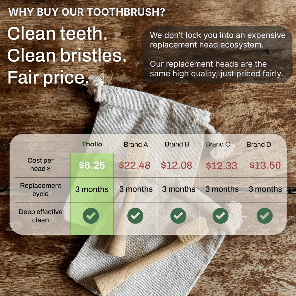 Electric Bamboo Toothbrush with Natural Boar Hair Bristles | Thallō
