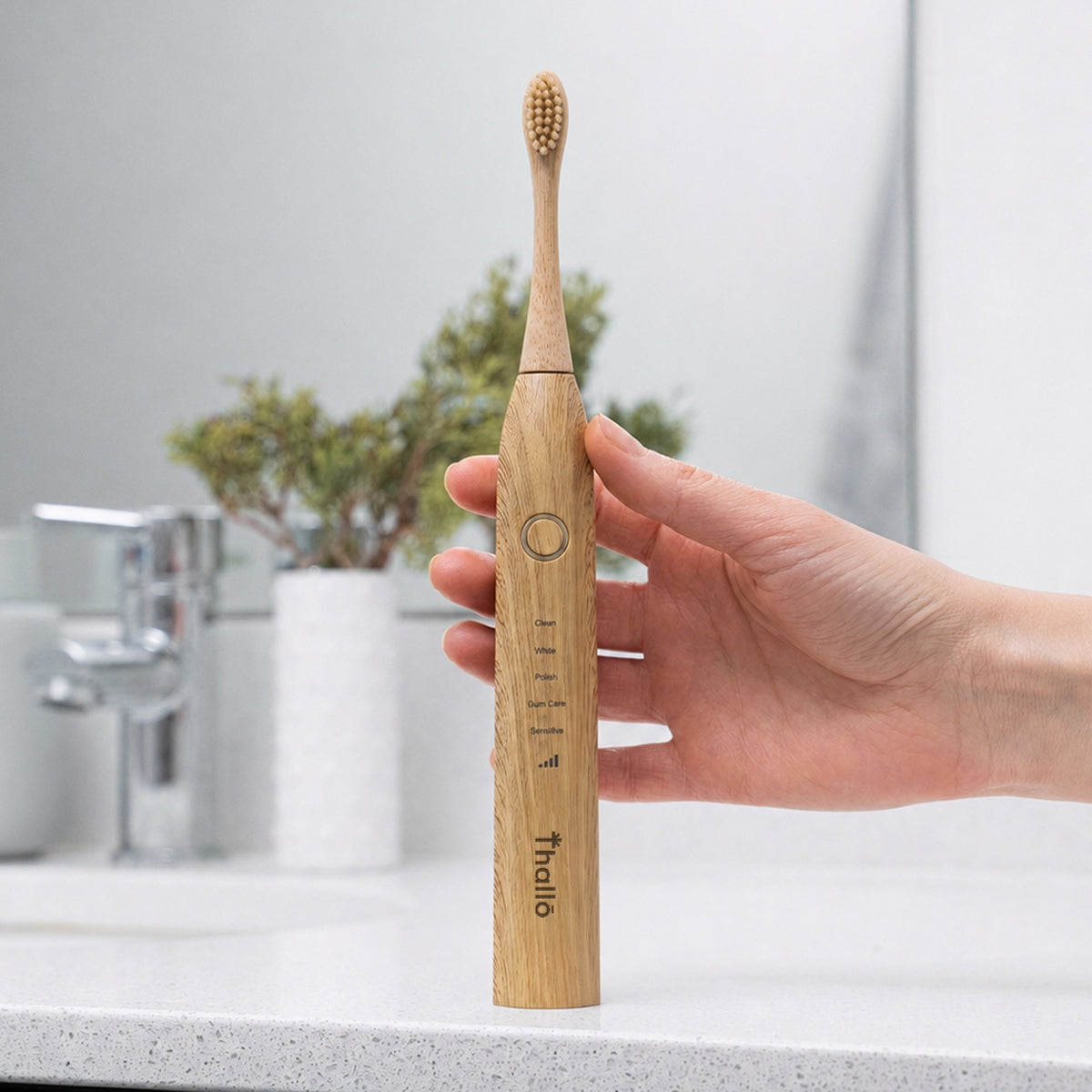 Electric Bamboo Toothbrush with Natural Boar Hair Bristles | Thallō
