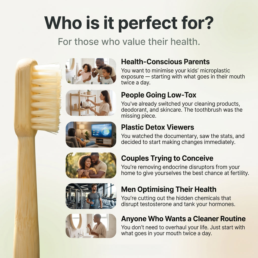 Boar or Horse Hair Bristle Bamboo Plastic Free Toothbrush